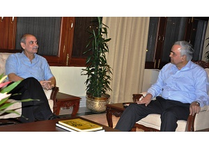 The Governor of Arunachal Pradesh Lt. Gen (Retd) Nirbhay Sharma with Shri Rajiv Takru, Secretary, Ministry of Development of North Eastern Region, Govt. of India at Raj Bhawan, Itanagar on 17th September 2014